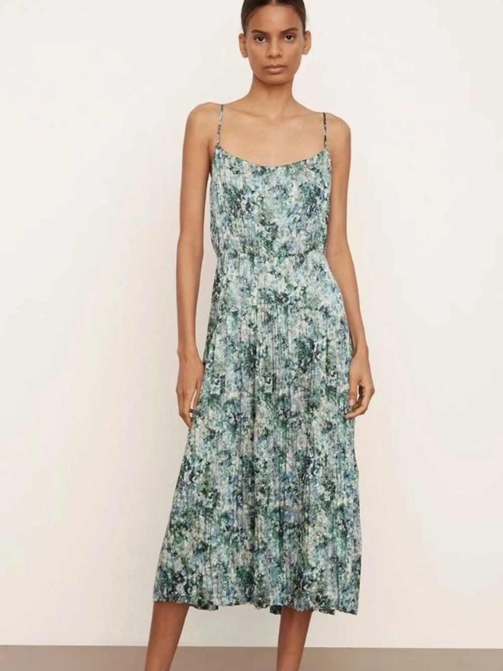 Vince Dress Painted floral camisole green size L